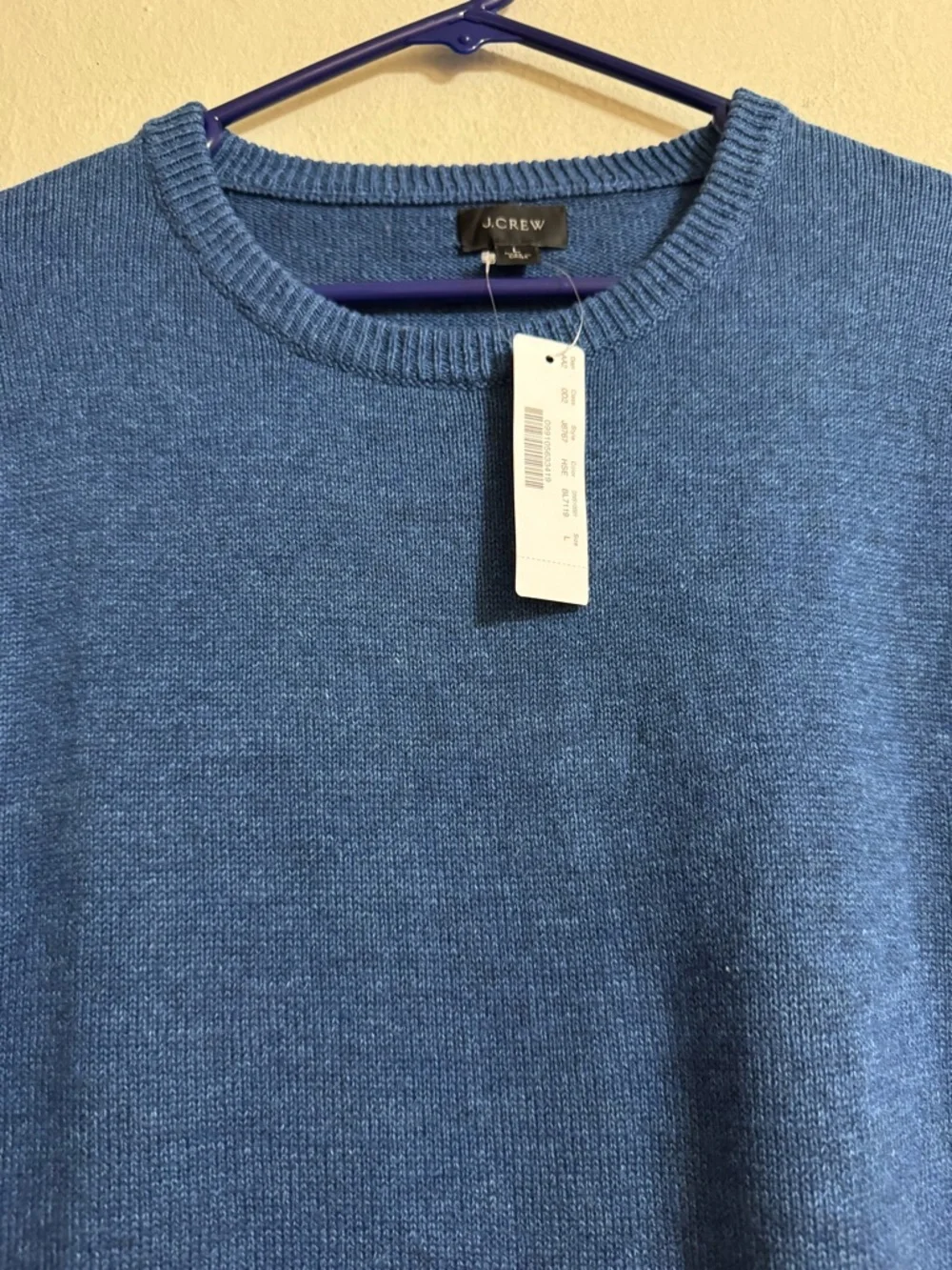 J. Crew Men's Crewneck Sweater in Blue Size L NWT